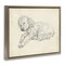Stupell Industries Antique Sleeping Dog Sketch Floating Frame By Ethan Harper